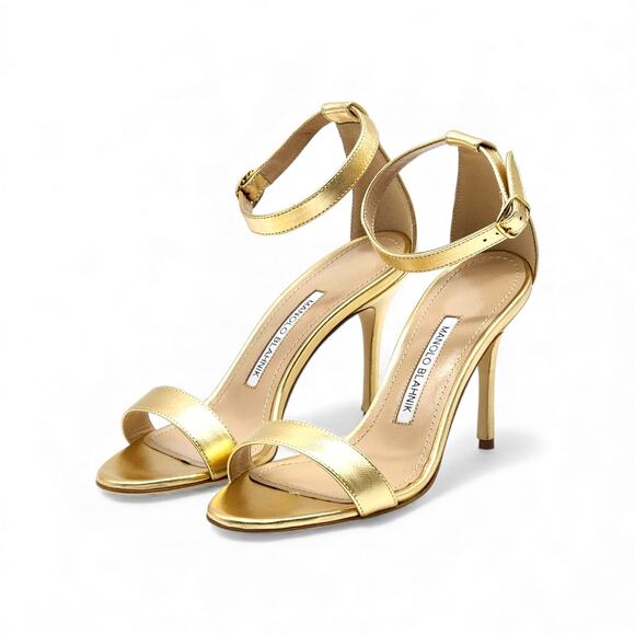 Manolo Blahnik Chaos Metallic Leather Sandals Size EU 36 US 5.5 - NWB $945 - Picture 2 of 9